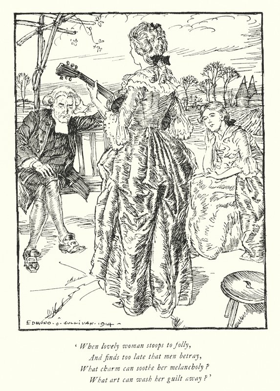 Illustration for The Vicar of Wakefield by Oliver Goldsmith by Edmund Joseph Sullivan