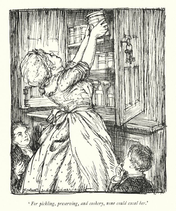 Illustration for The Vicar of Wakefield by Oliver Goldsmith by Edmund Joseph Sullivan