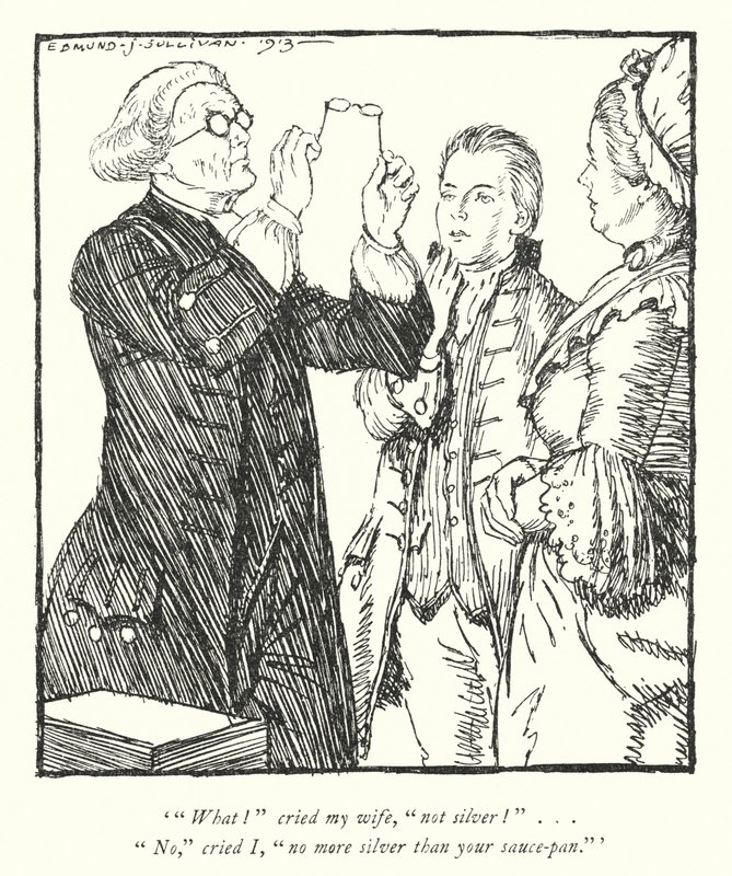 Illustration for The Vicar of Wakefield by Oliver Goldsmith by Edmund Joseph Sullivan