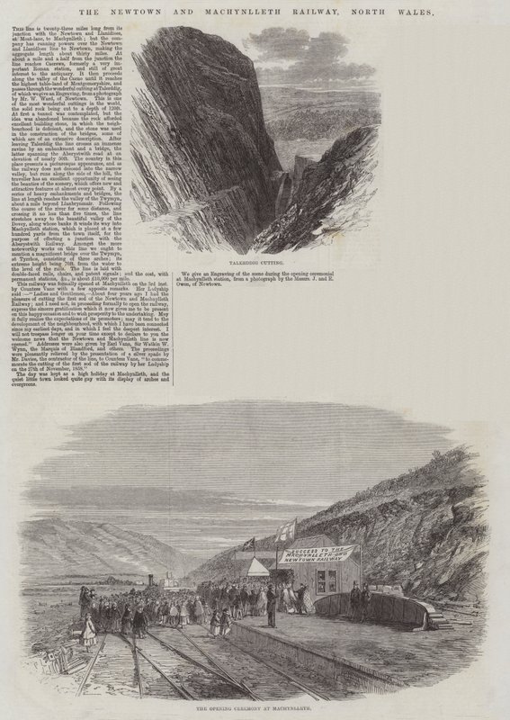The Newtown and Machynlleth Railway, North Wales by Edmund Morison Wimperis