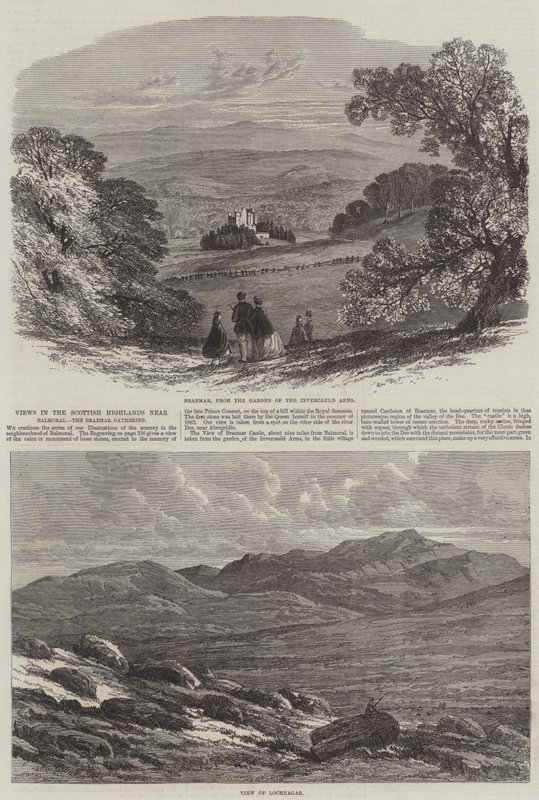 Views in the Scottish Highlands near Balmoral, the Braemar Gathering by Edmund Morison Wimperis