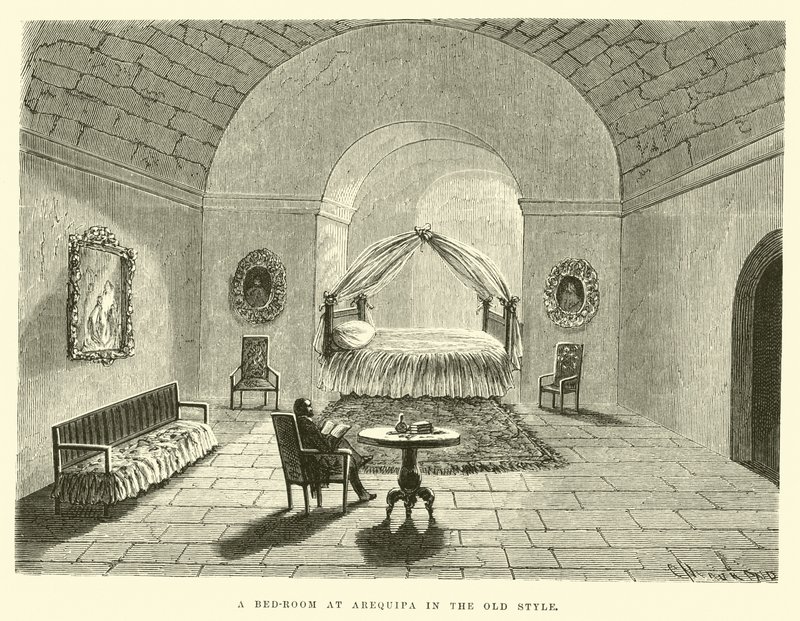 A Bedroom at Arequipa in the Old Style by Edouard Riou