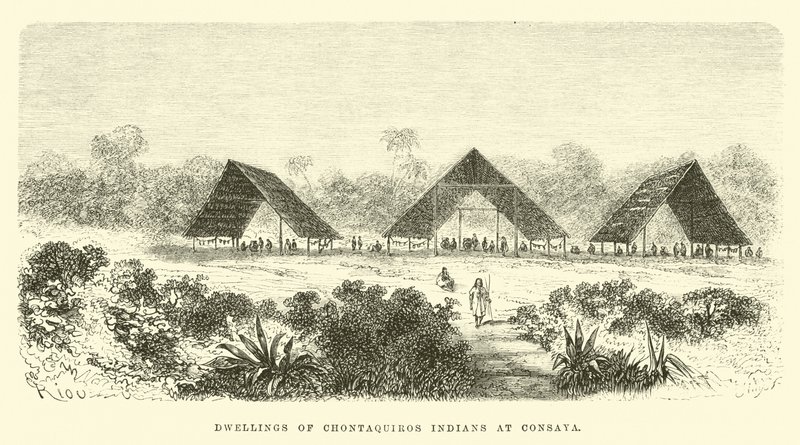 Dwellings of Chontaquiros Indians at Consaya by Edouard Riou