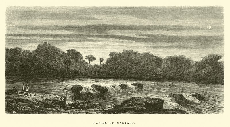 Rapids of Mantalo by Edouard Riou