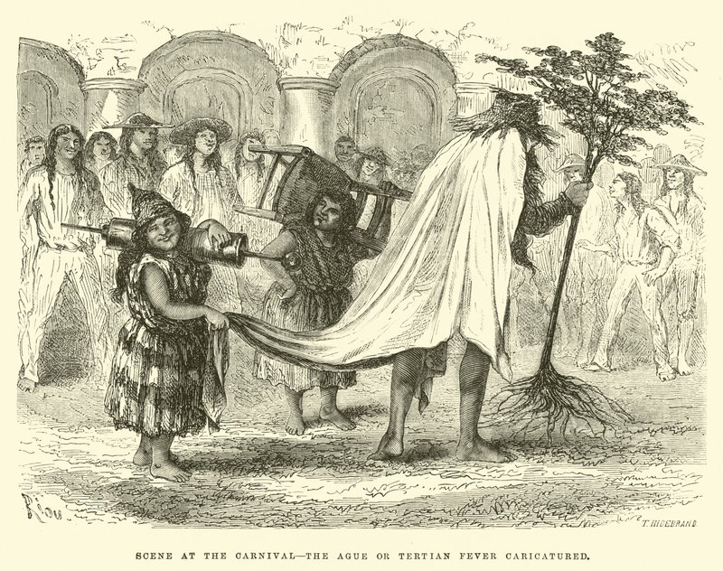 Scene at the Carnival, the Ague or Tertian Fever Caricatured by Edouard Riou