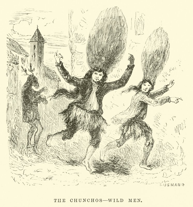 The Chunchos, wild men by Edouard Riou