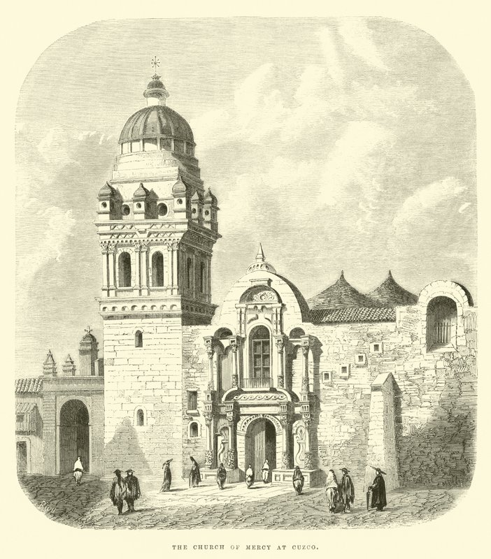 The Church of Mercy at Cuzco by Edouard Riou