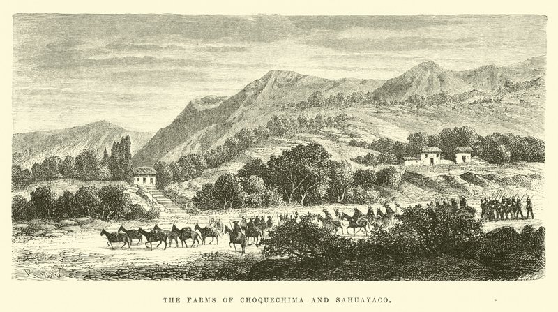 The farms of Choquechima and Sahuyaco by Edouard Riou