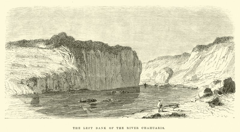 The left bank of the River Chahuaris by Edouard Riou