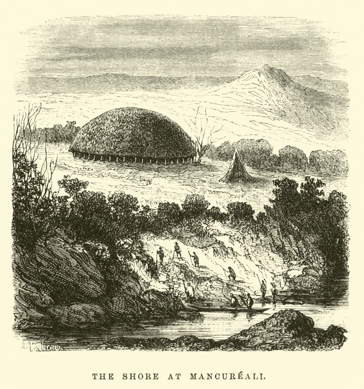The shore at Mancureali by Edouard Riou