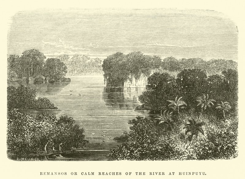 Remansos or Calm Reaches of the River at Huinpuyu by Edouard Riou