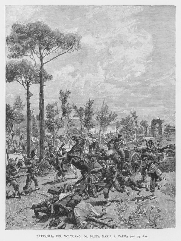 Battle of Volturno (engraving) by Edouardo Matania