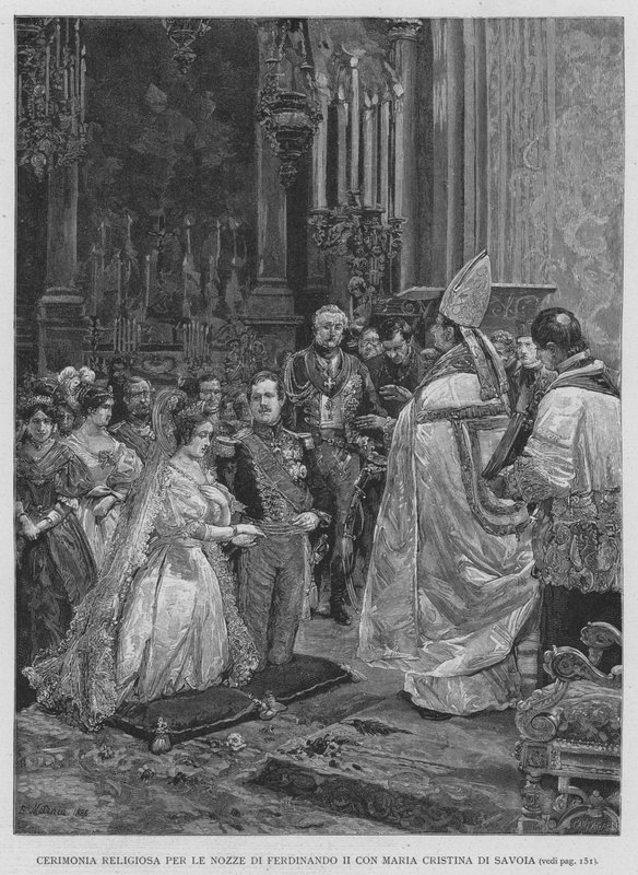 Religious Ceremony for the Wedding of Ferdinand II with Maria Cristina of Savoy by Edouardo Matania
