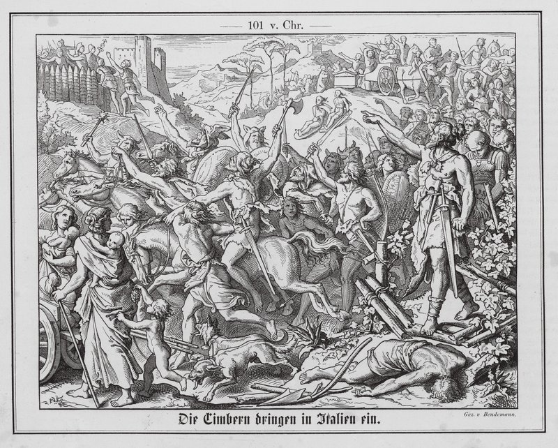 Invasion of Roman Territory by the Cimbri by Eduard Bendemann