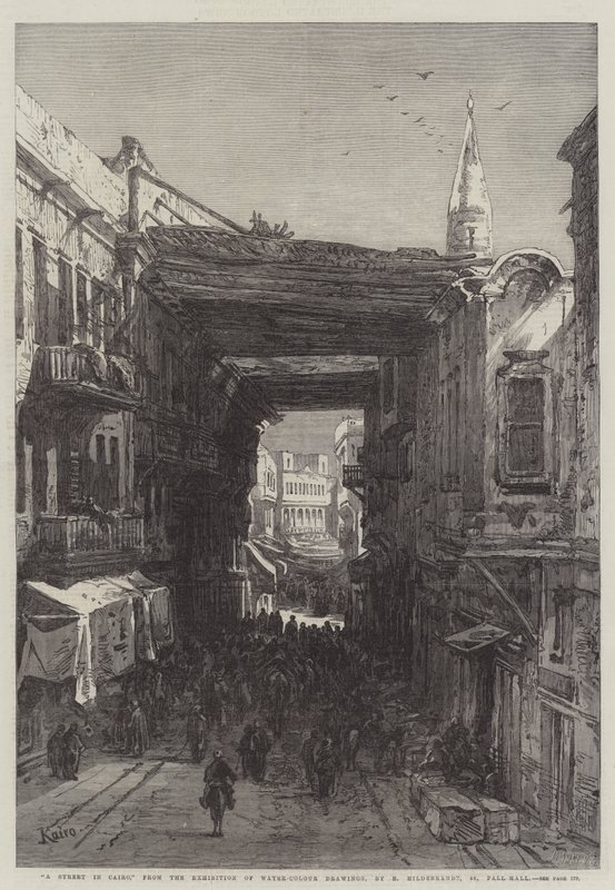 A Street in Cairo by Eduard Hildebrandt
