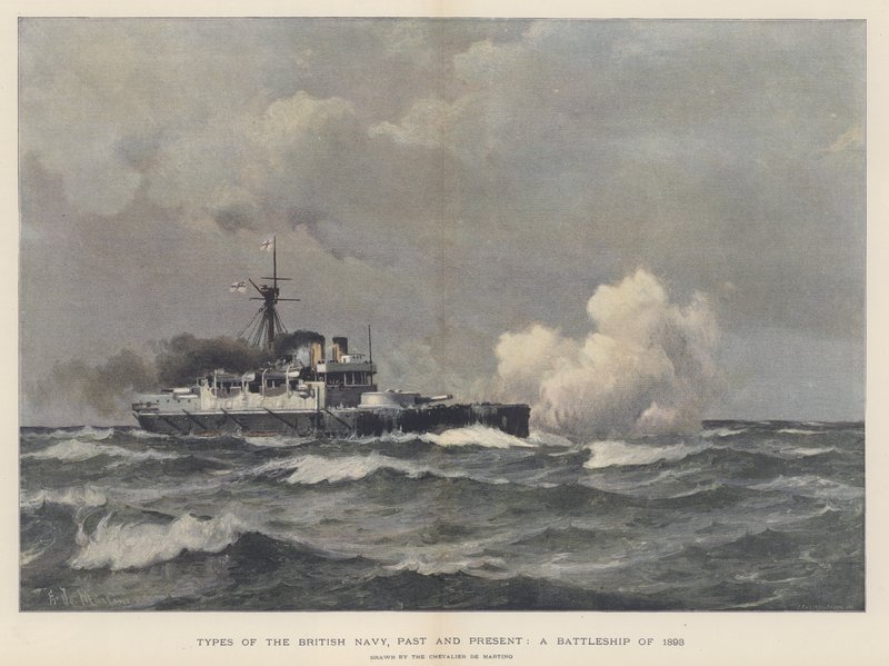 A Battleship of 1893 by Eduardo de Martino