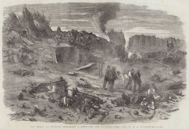 The Redan at Sunrise, 9 September, removing the Wounded by Edward Angelo Goodall