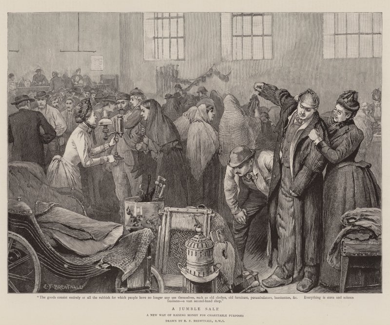 A Jumble Sale by Edward Frederick Brewtnall