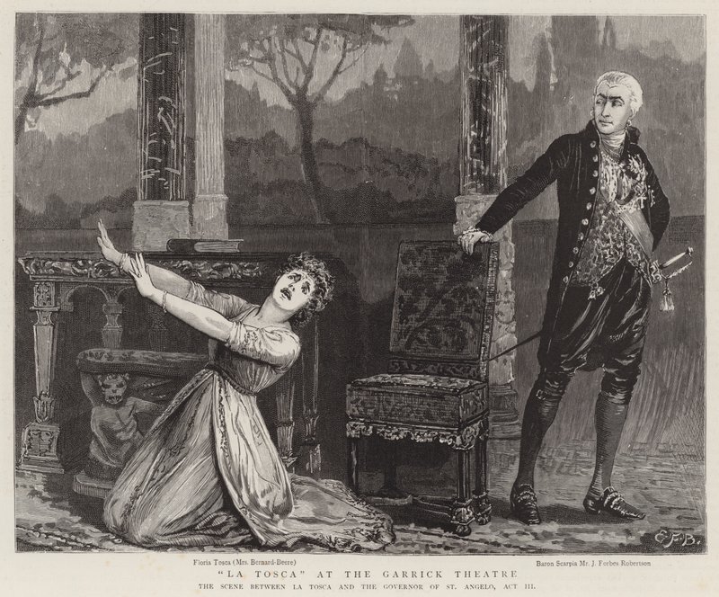 La Tosca at the Garrick Theatre by Edward Frederick Brewtnall