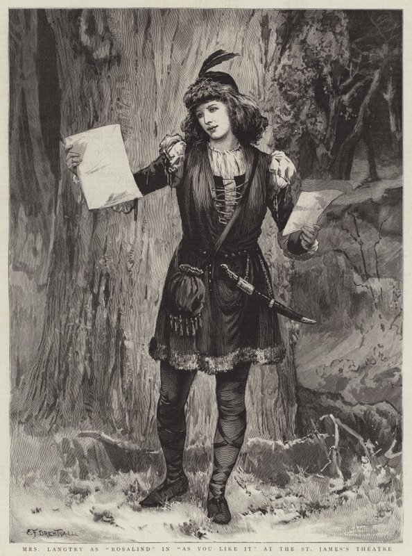 Mrs Langtry as Rosalind in As You Like It at the St James