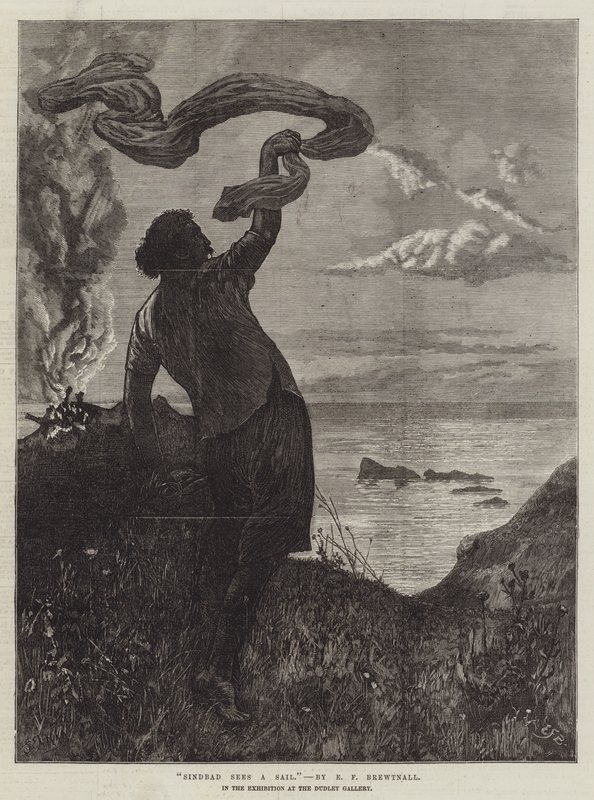 Sindbad Sees a Sail, in the Exhibition at the Dudley Gallery by Edward Frederick Brewtnall