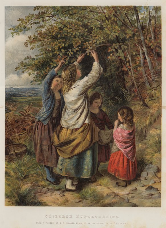 Children Nut-Gathering by Edward John Cobbett