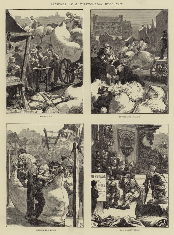 Sketches at a Northampton Wool Fair by Edward John Gregory