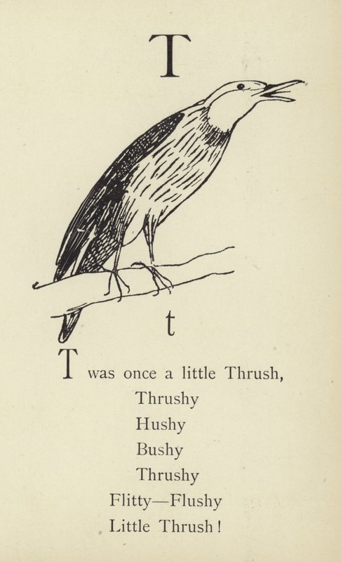 The letter T by Edward Lear