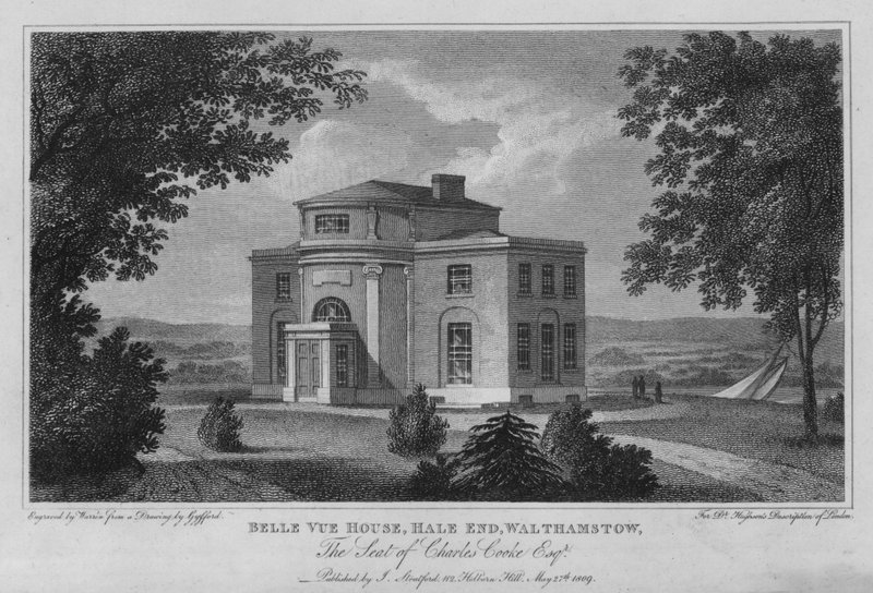 Belle Vue House, Hale End, Walthamstow, the Seat of Charles Cooke by Edward (after) Gyfford