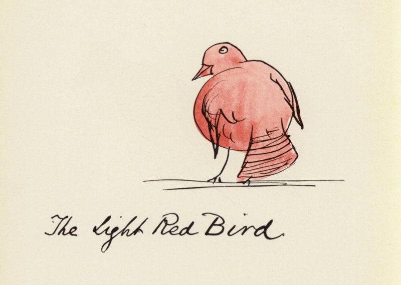 Edward Lear, The Bird Book: The Light Red Bird by Edward (after) Lear