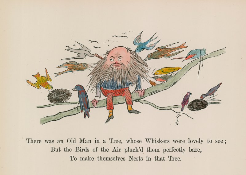 There was an Old Man in a Tree, whose Whiskers were lovely to see by Edward (after) Lear
