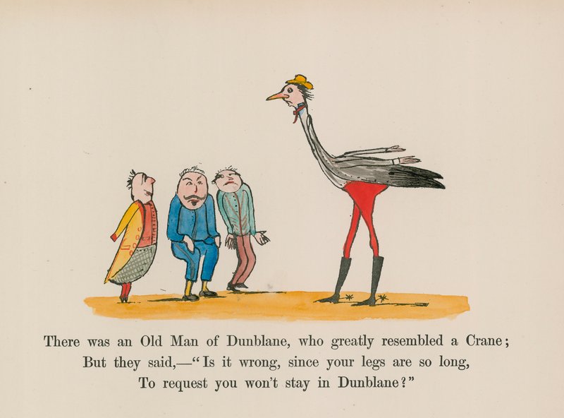 There was an Old Man of Dunblane, who greatly resembled a Crane by Edward (after) Lear