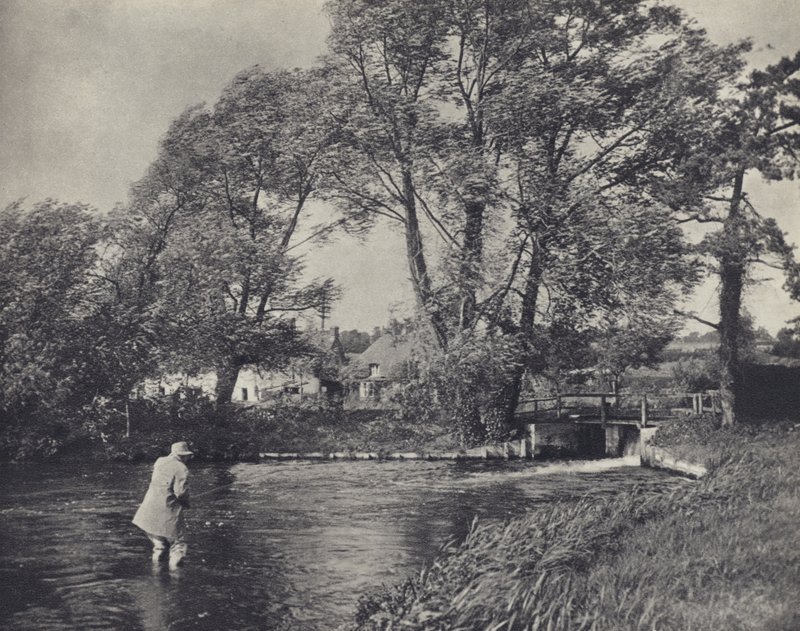 Fishing in a gale at Ramsbury by Edward Alfred Barton