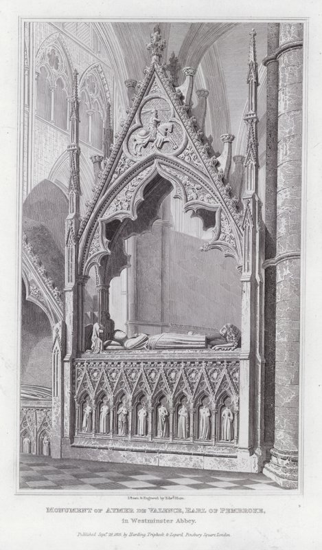 Monument of Aymer de Valence, Earl of Pembroke, in Westminster Abbey by Edward Blore