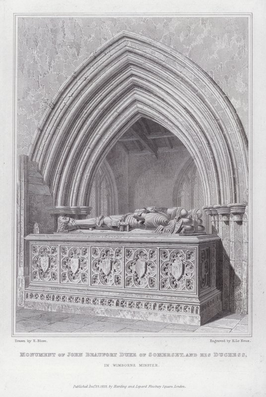 Monument of John Beaufort Duke of Somerset, and his Duchess, in Wimborne Minster by Edward Blore