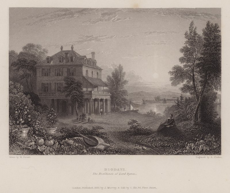 Villa Diodati, the residence of Lord Byron by Edward Francis (after) Finden