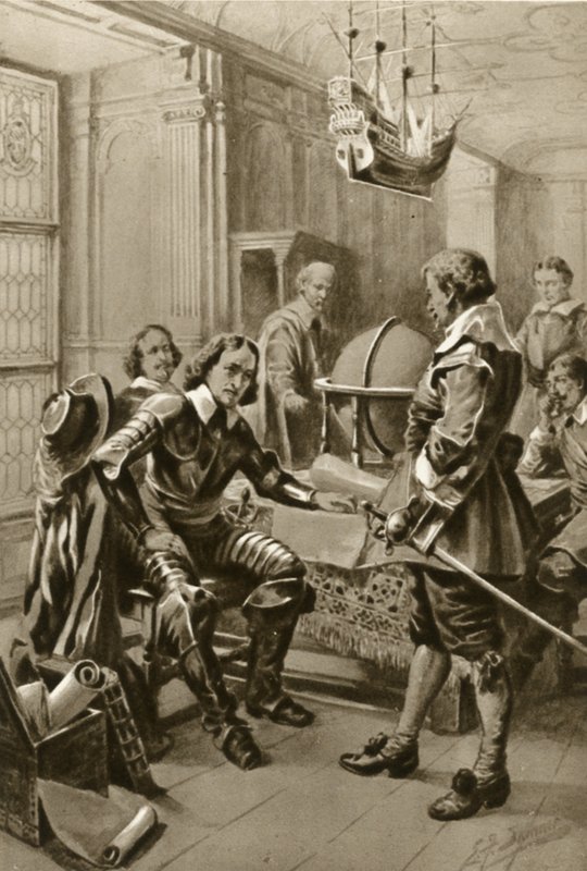 Robert Blake Calls on Oliver Cromwell in the Council Room in Whitehall by Edward Frederick Skinner