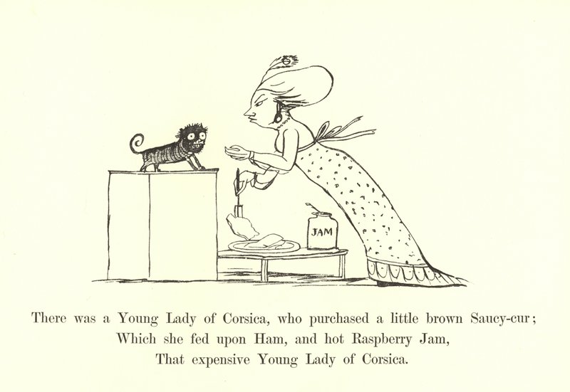 There was a Young Lady of Corsica, who purchased a little brown Saucy-cur by Edward Lear