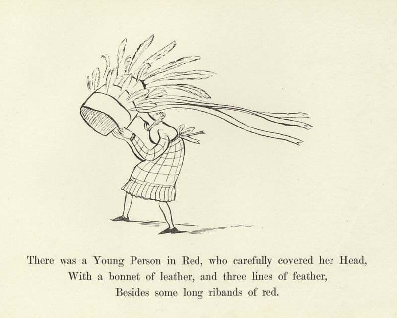 There was a Young Person in Red, Who Carefully Covered Her Head by Edward Lear