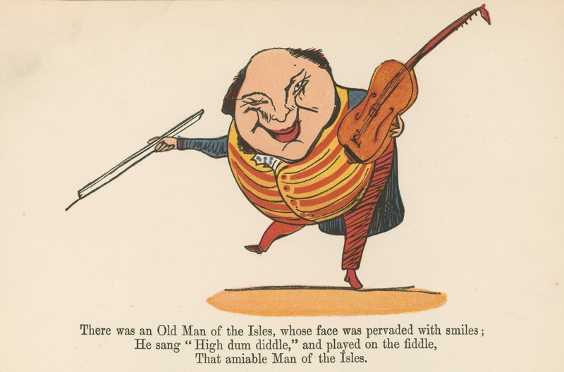 There was an Old Man of the Isles, whose face was pervaded by smiles, from 
