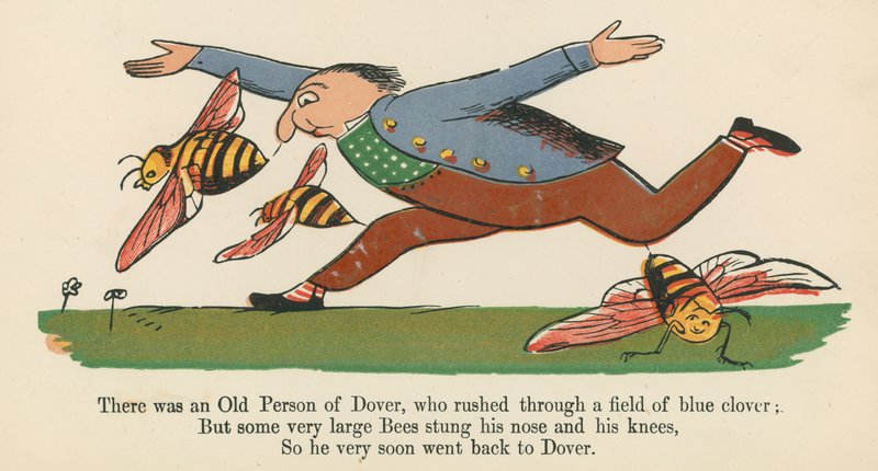There Was an Old Person of Dover, Who Rushed Through a Field of Blue Clover, from 