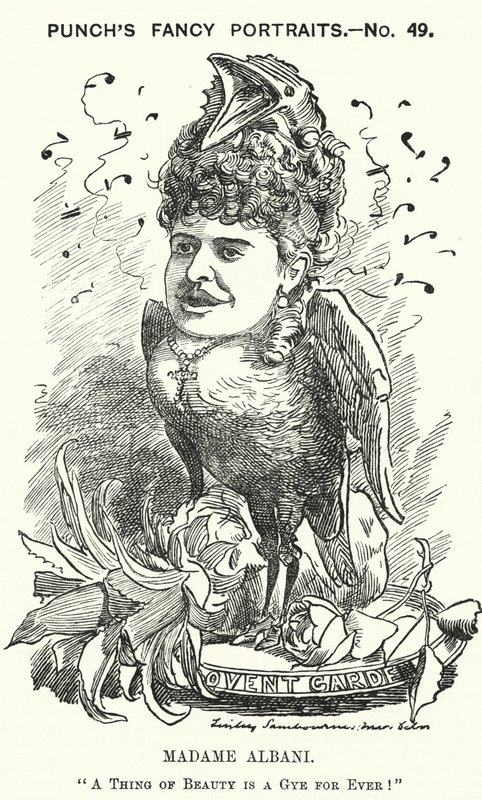 Punch Cartoon: Emma Albani, Canadian Opera Singer by Edward Linley (after) Sambourne