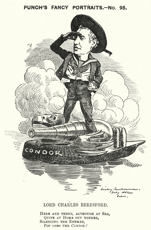 Punch cartoon: Lord Charles Beresford, Anglo-Irish admiral and Conservative politician by Edward Linley (after) Sambourne