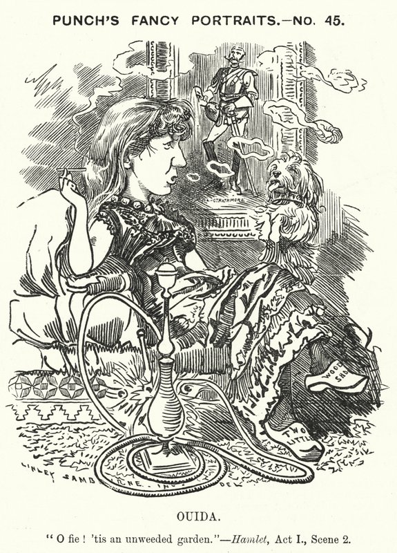 Ouida (Maria Louise Rame), English novelist by Edward Linley (after) Sambourne