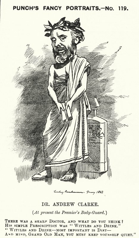 Sir Andrew Clarke, British doctor, physician to William Ewart Gladstone by Edward Linley (after) Sambourne