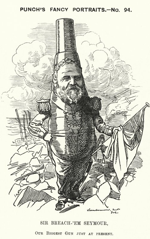 Punch Cartoon: Sir Michael Seymour, British Admiral by Edward Linley (after) Sambourne