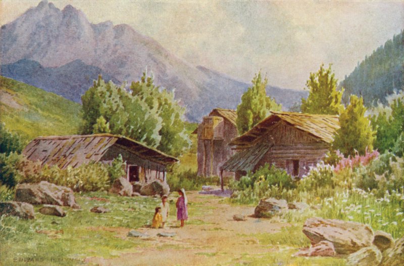A Corner of the Village of Pahlgam, Lidar Valley by Edward Mary Joseph Molyneux