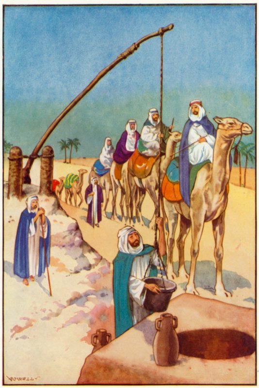 A Halting-Place in the Desert, Drawing Water from a Well by Edward Mary Joseph Molyneux