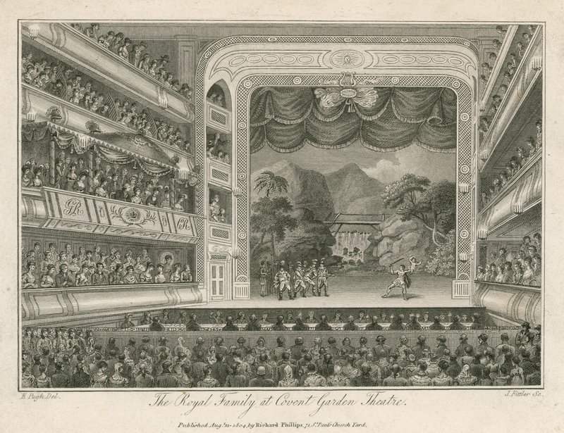 The Royal Family at Covent Garden Theatre, London by Edward Pugh