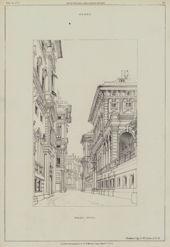 Strada Nuova, Genoa, Italy by Edward William (after) Cooke